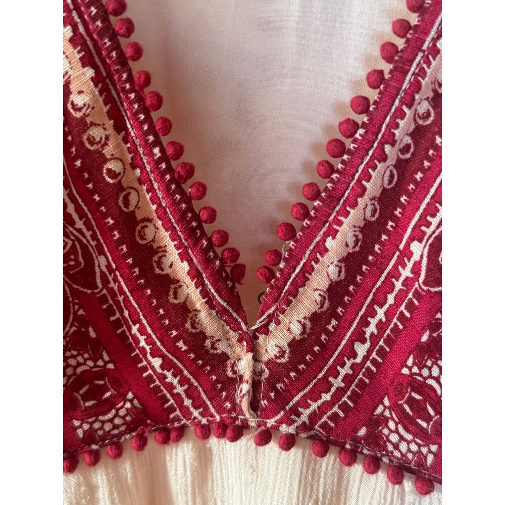 Free People Cream Dress with Red Print - Picture 5 of 12